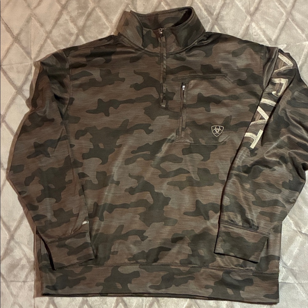 Ariat Ariattek Cold Series Men's Camo Quarter-Zip Pullover Sz XL